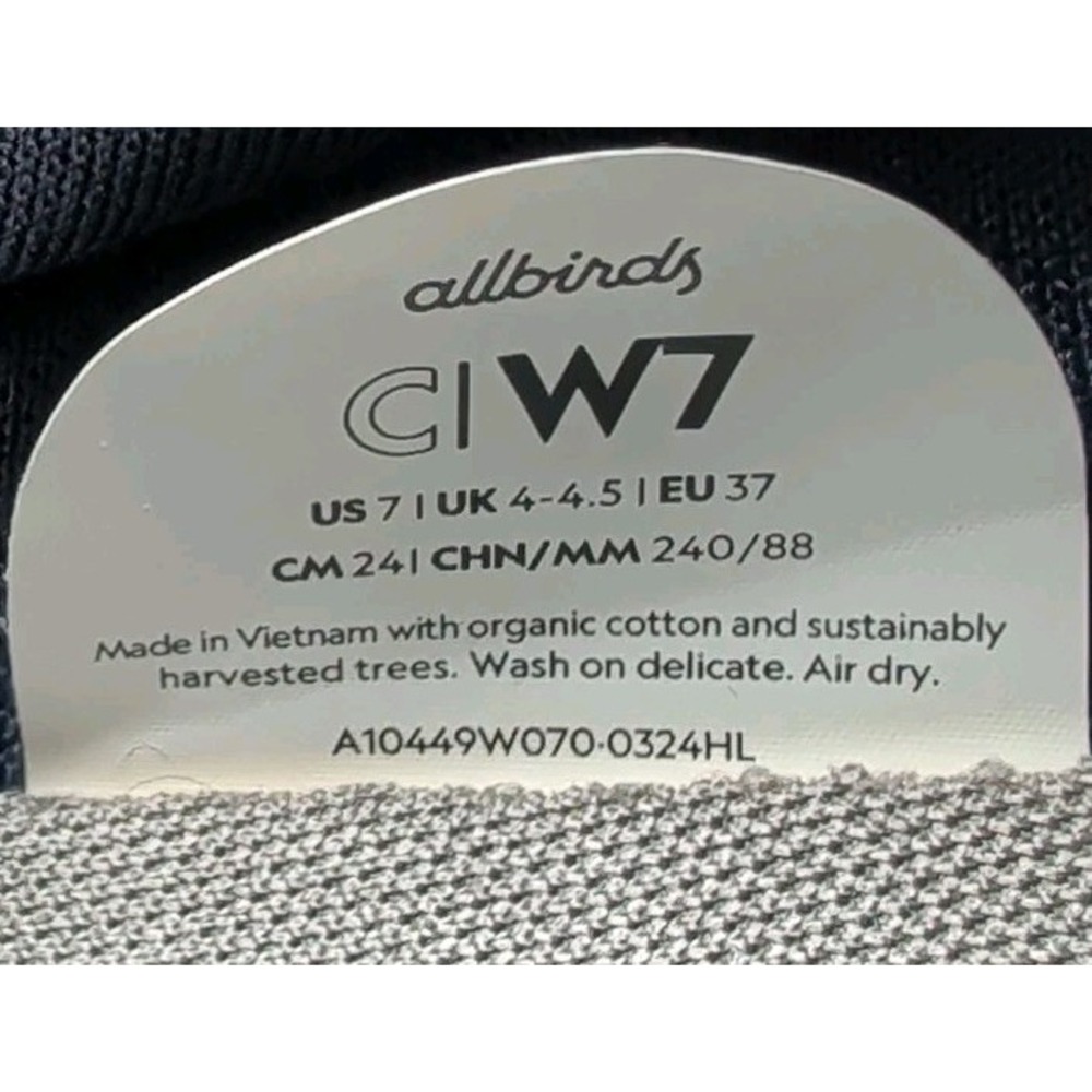 Allbirds Courier Womens Size 7 Navy Blue Athletic Running Walking Shoes Sneakers - Picture 9 of 14